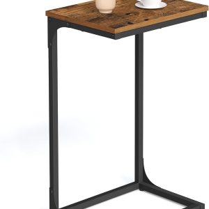 C shaped couch table with metal frame