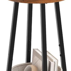 Round side table with storage basket