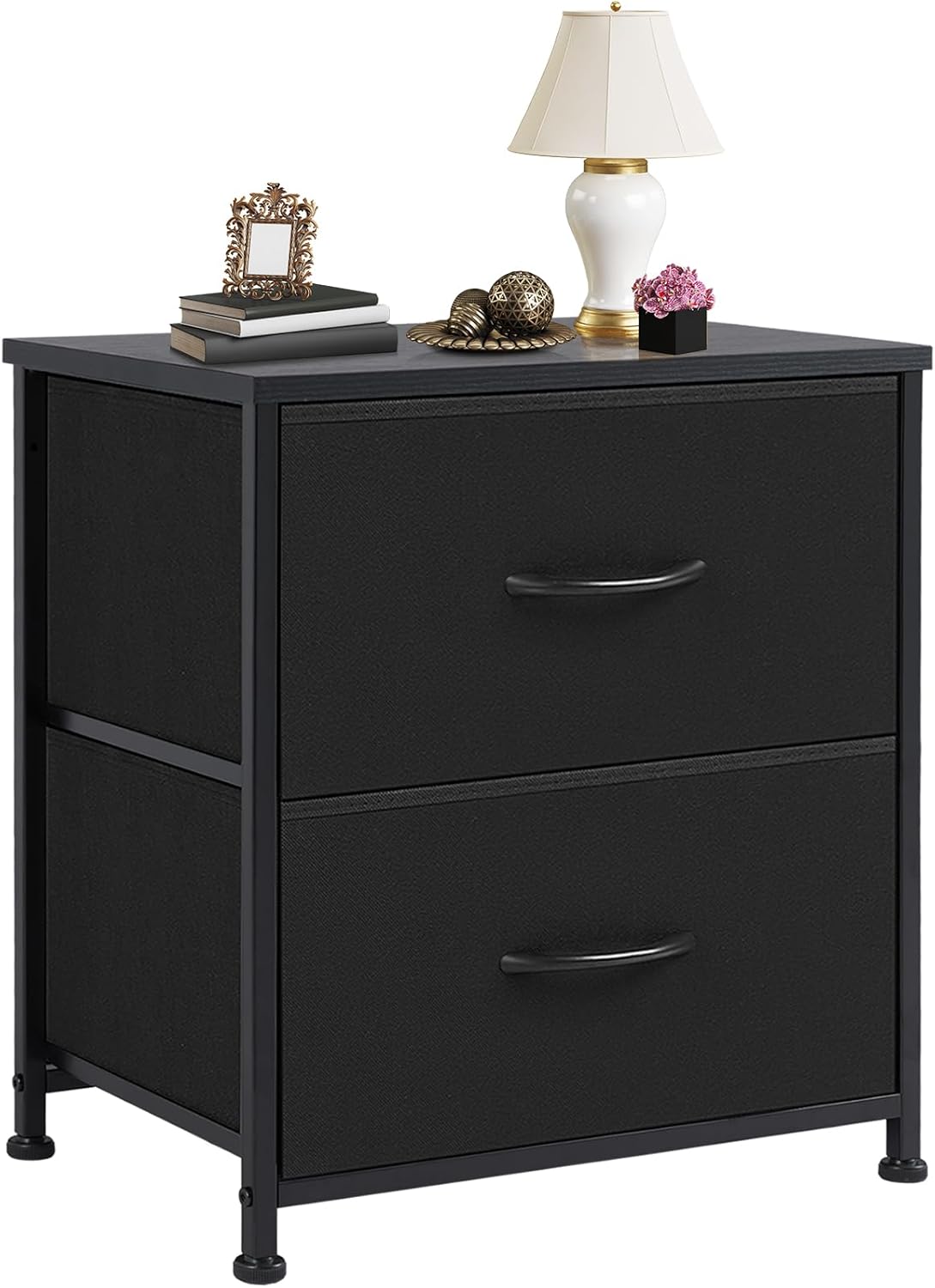 Nightstand with fabric drawers